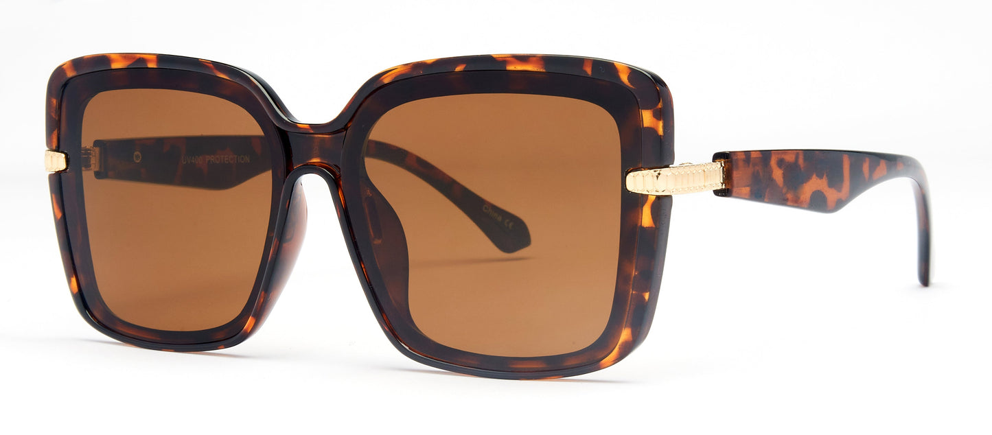 DS-8136 - Lentes cuadrados con mica plana y diseño moderno en plástico