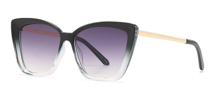 DS-8010 - Lentes Cat Eye cuadrados de plástico con varillas metálicas y diseño audaz