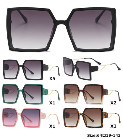 DS-8000 - Lentes cuadrados con mica plana y marco plástico de estilo moderno