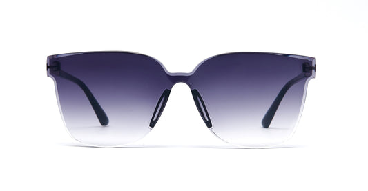 DS-8015 - Lentes de sol sin montura con lente de una sola pieza y pedrería