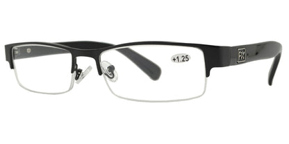DS-RS 1266 - Lentes de lectura metálicos media montura estilo Horn Rimmed