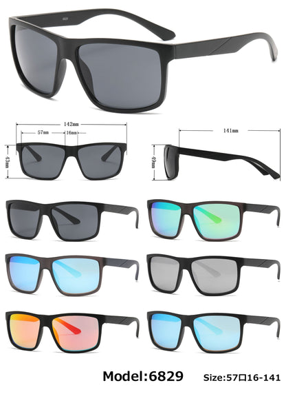 DS-6829 - Lentes deportivos clásicos con diseño cuadrado y armazón plástico