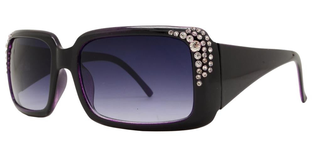 DS-7374 - Lentes de sol cuadrados para mujer con armazón grueso y pedrería