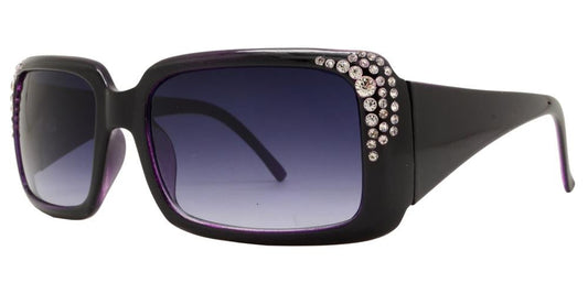 DS-7374 - Lentes de sol cuadrados para mujer con armazón grueso y pedrería