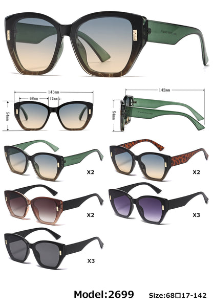 DS-2699 - Lentes estilo Cat Eye para mujer con marco plástico elegante