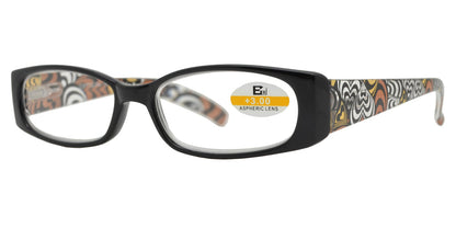 DS-RS 1118 - Lentes de lectura rectangulares de plástico con varillas decoradas