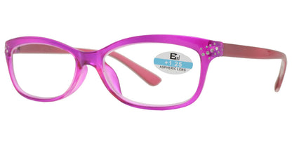 DS-RS 1121 - Lentes de lectura Cat Eye pequeños de plástico en dos tonos