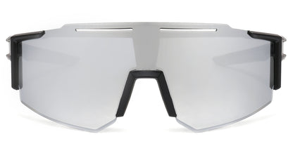 DS-2687 - Lentes deportivos con mica tipo escudo de una sola pieza, espejo de color y diseño de media montura