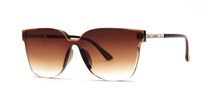 DS-8015 - Lentes de sol sin montura con lente de una sola pieza y pedrería