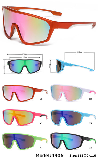 DS-4906 - Lentes deportivos para niños con diseño tipo escudo y lente de una sola pieza
